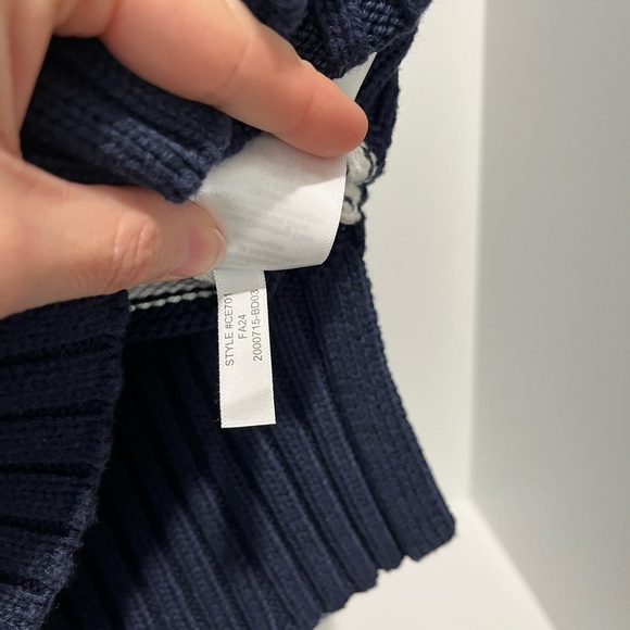J crew Cotton turtleneck knit sweater in navy ivory stripe NEW size XS - Picture 10 of 11